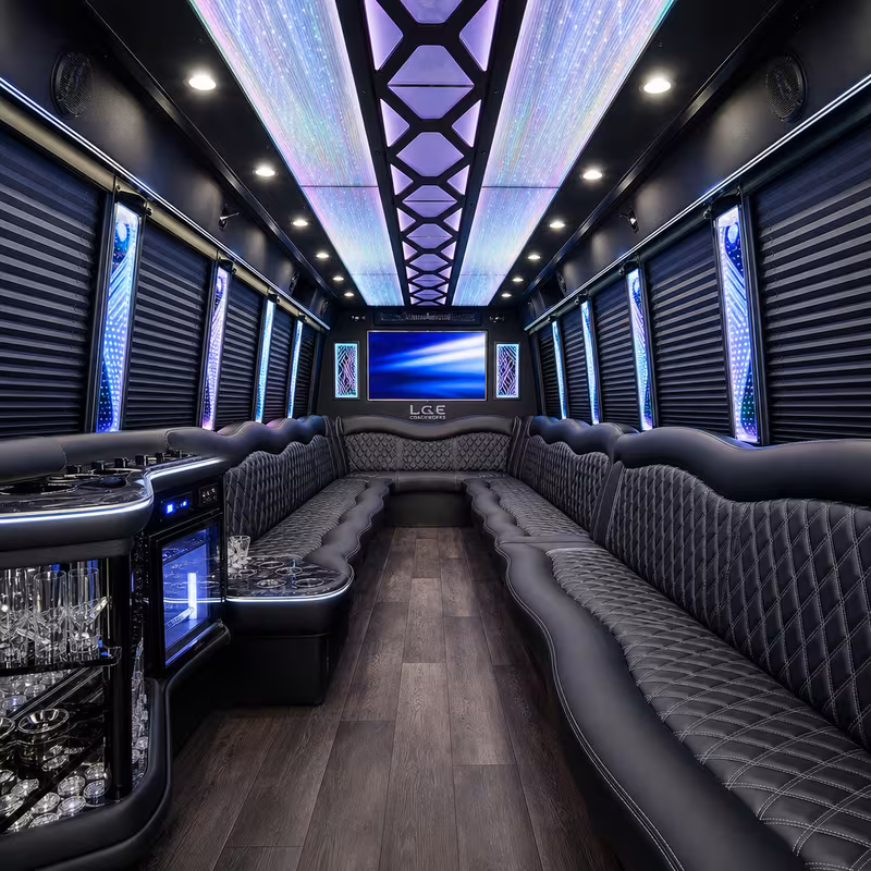 20 Passenger Party Bus Interior