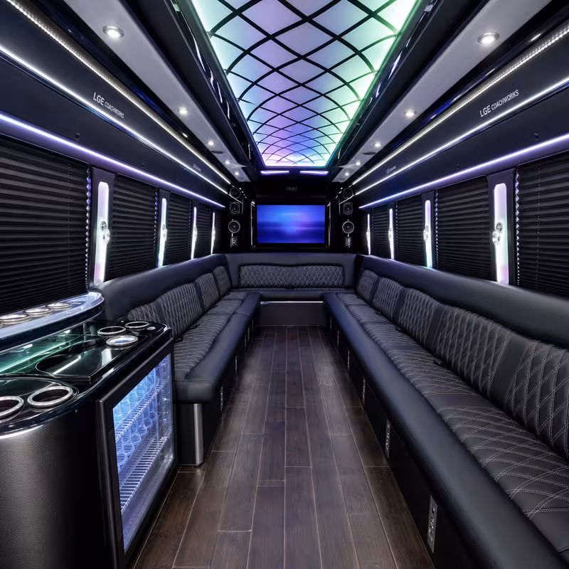 30 Passenger Party Bus Interior