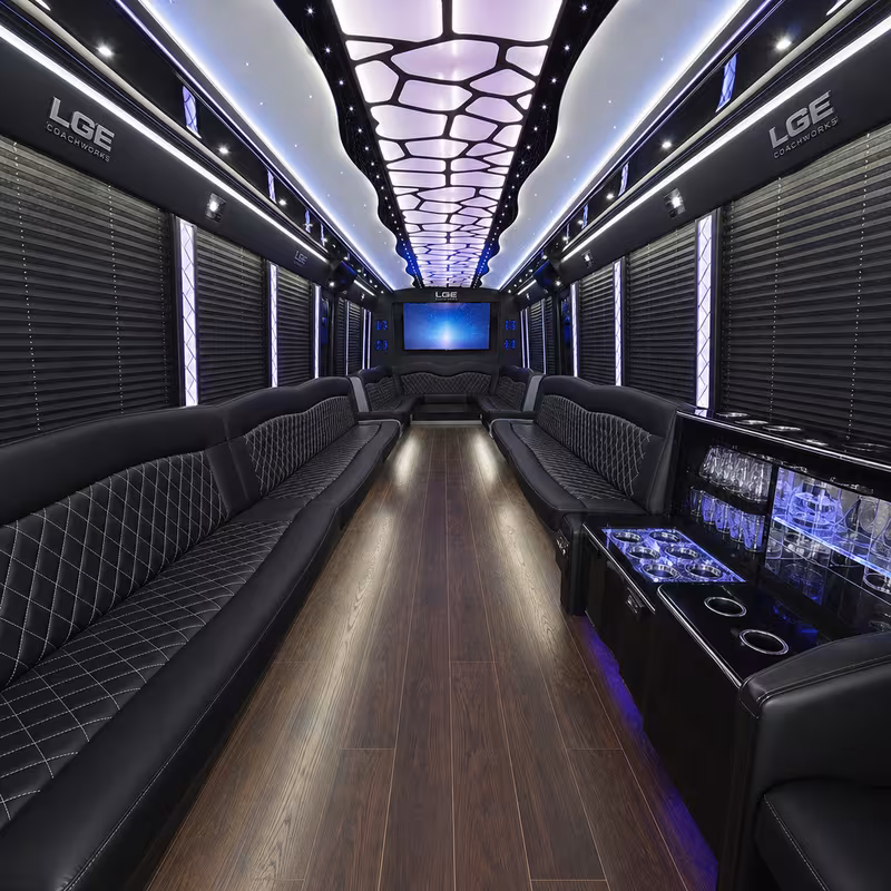 30 Passenger Party Bus Interior