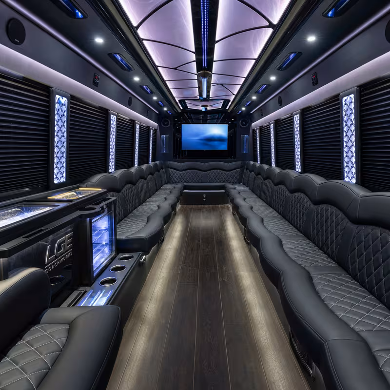 40 Passenger Party Bus Interior