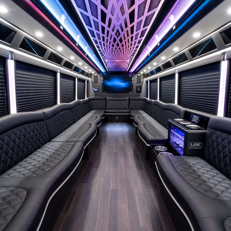 40 Passenger Party Bus Interior