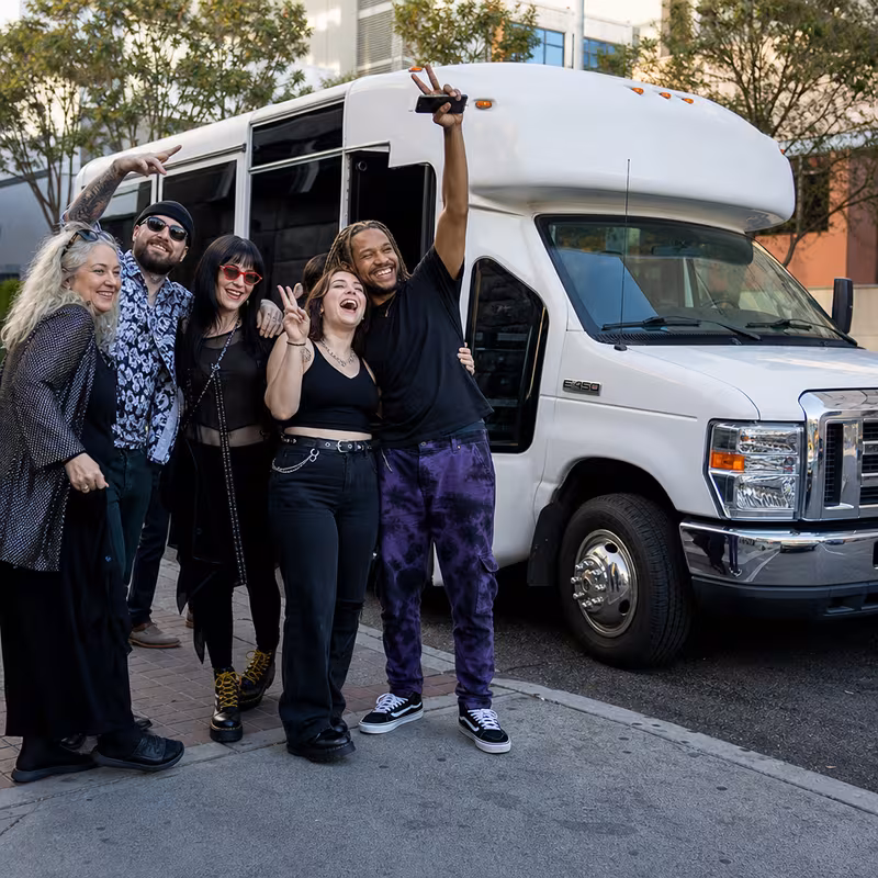 Black Mercedes Sprinter van staged for an New Brunswick Concert Transportation group