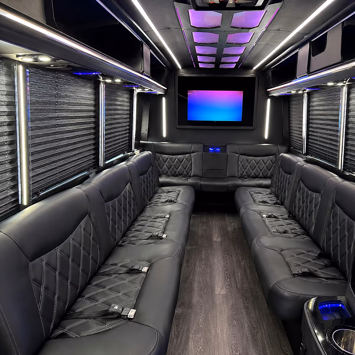 New Brunswick Bachelor & Bachelorette Transportation party bus interior