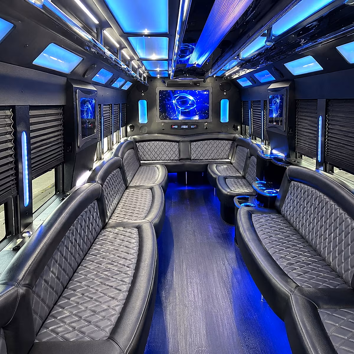 New Brunswick Birthday, Sweet 16, & Quinceañera Transportation party bus interior