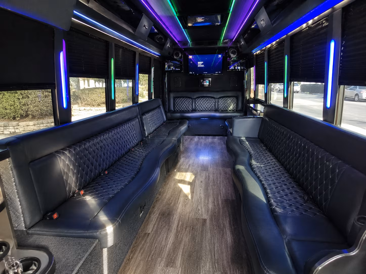 New Brunswick Birthday, Sweet 16, & Quinceañera Transportation party bus interior