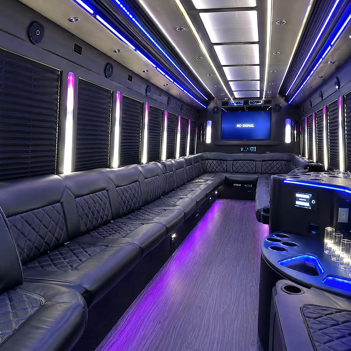 New Brunswick Concert & Music Festival Transportation party bus interior
