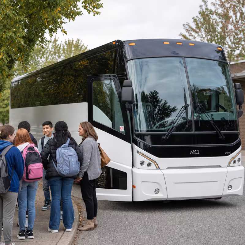 Black Mercedes Sprinter van staged for an New Brunswick School Transportation group