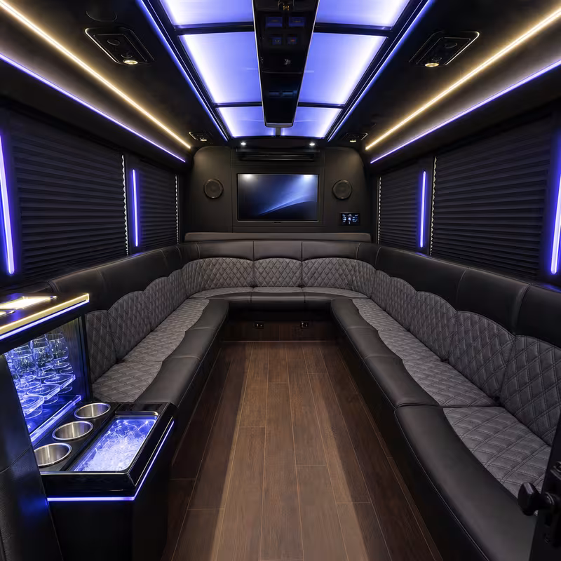 14 Passenger Sprinter Limo Interior